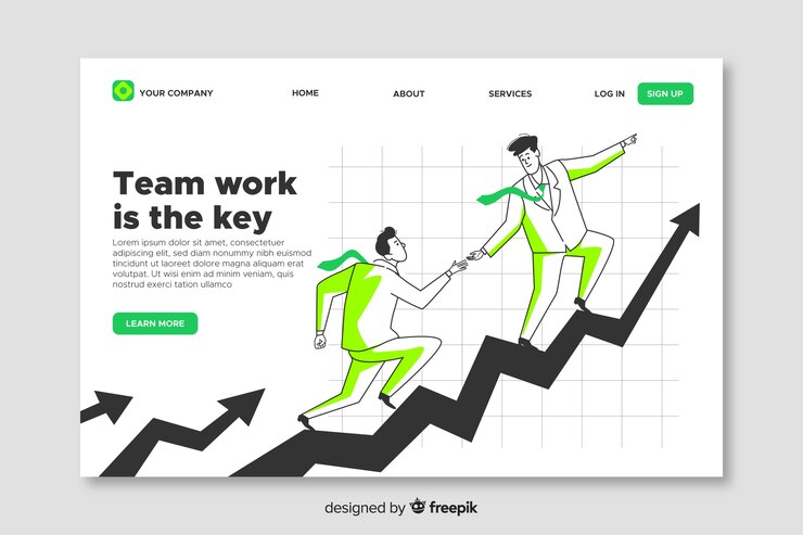 Free Vector business landing page