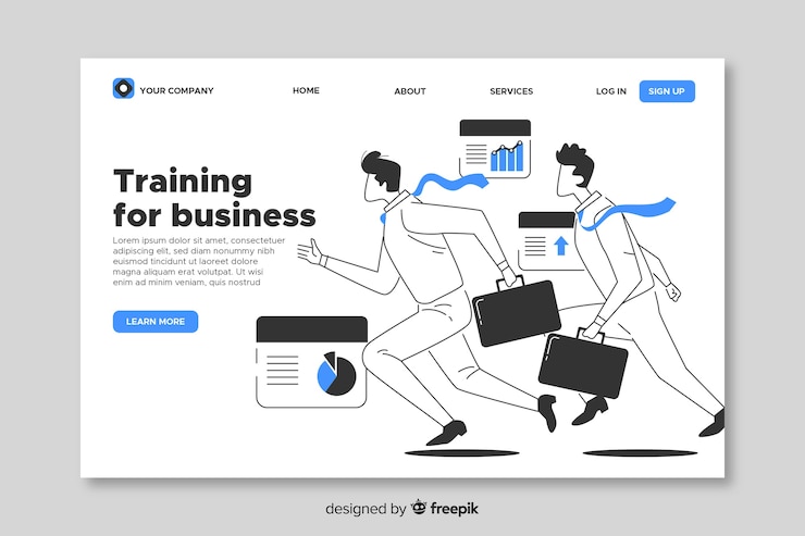 Free Vector business landing page