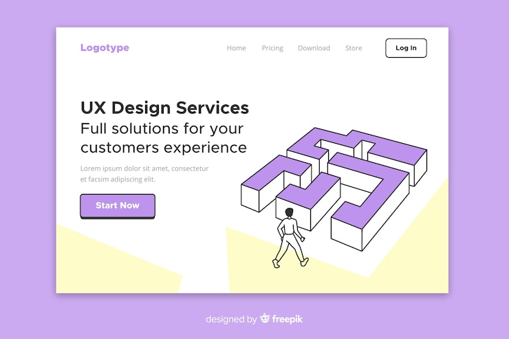 Free Vector business landing page