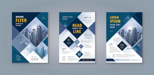 Business leaflet or flyer template design set. corporate flyer template a4 size