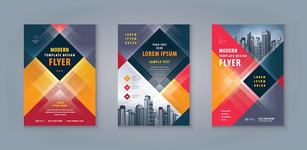 Business leaflet or flyer template design set. corporate flyer template a4 size