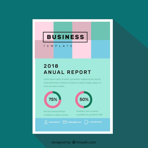 無料ベクター パステルカラーのビジネスリーフレット