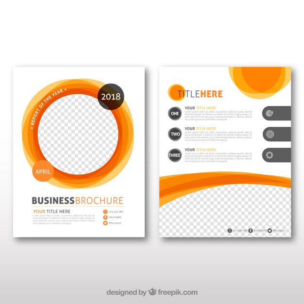 Business leaflet with orange elements