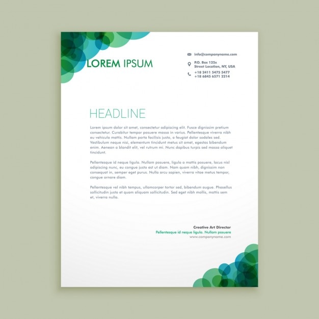 Free vector business letter with green circles