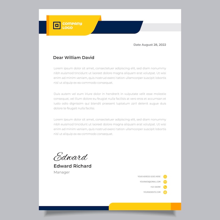 Free Vector business letterhead template