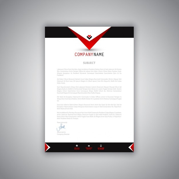 Business letterhead with a modern design