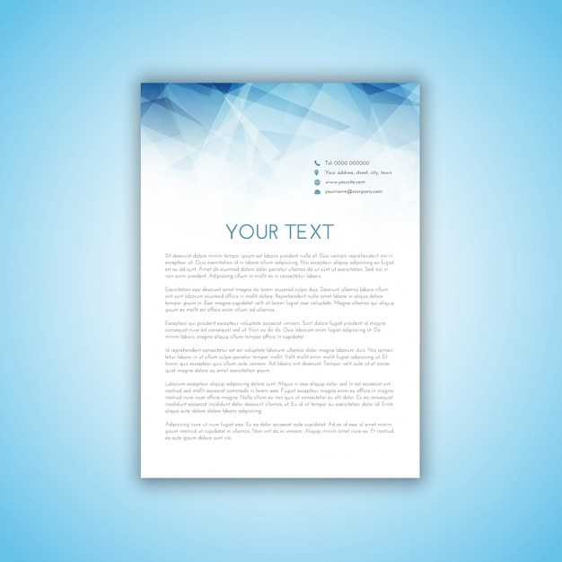 Free vector business letterhead with polygonal design