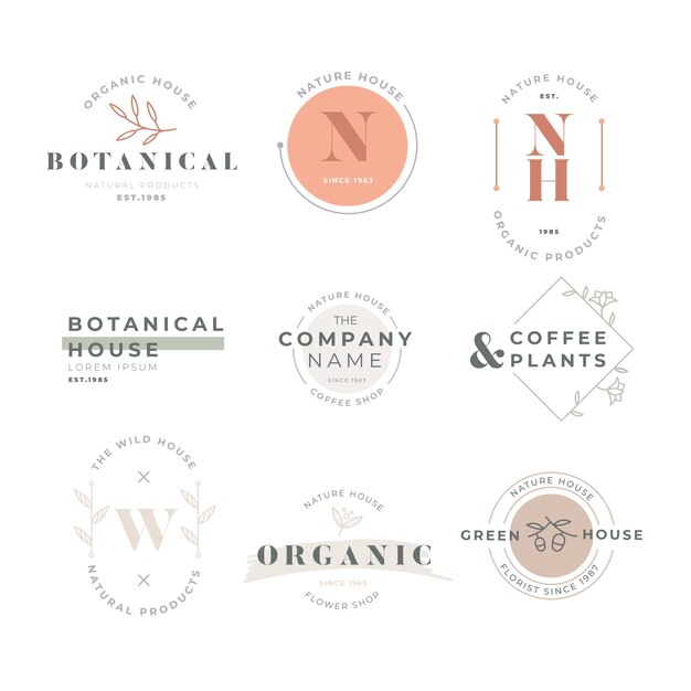 Business logo collection in retro style