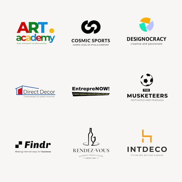 Бизнес логотип шаблон геометрический брендинг дизайн Векторный набор
