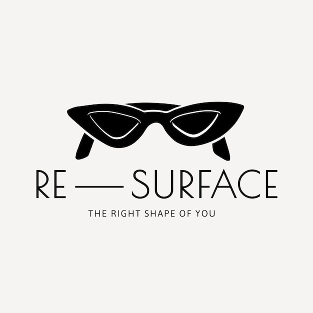 Business logo template, glasses shop branding design, black and white vector