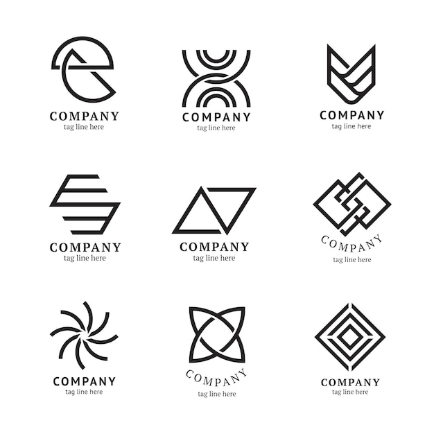 Бизнес логотип шаблон минимальный брендинг дизайн Векторный набор