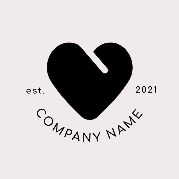 Free vector business logo with black heart shape