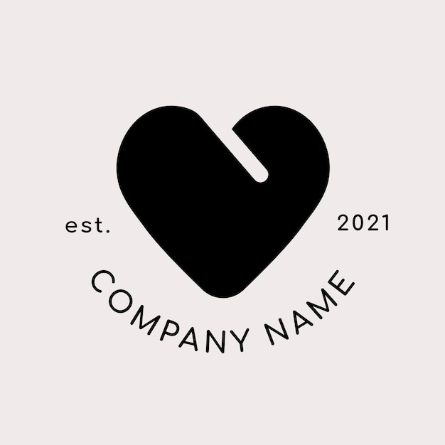 Business logo with black heart shape
