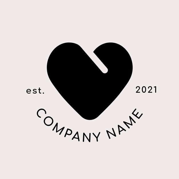Бизнес-логотип с черной формой сердца