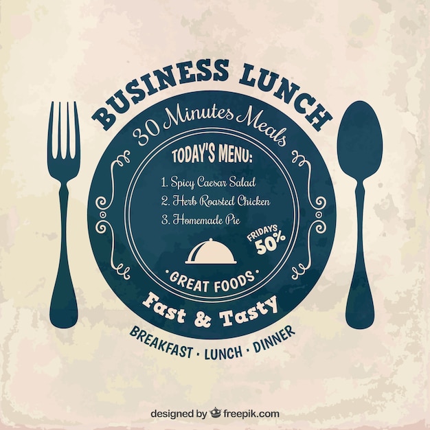 Free vector business lunch label