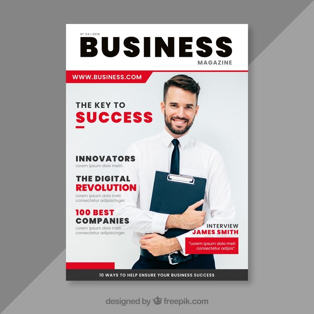 Business magazine cover template