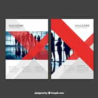 Free vector business magazine cover with image