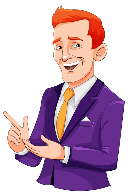 Vettore gratuito personaggio dei cartoni animati dell'uomo d'affari