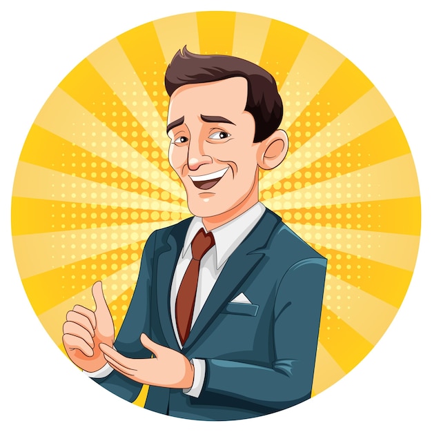 Free vector business man cartoon character