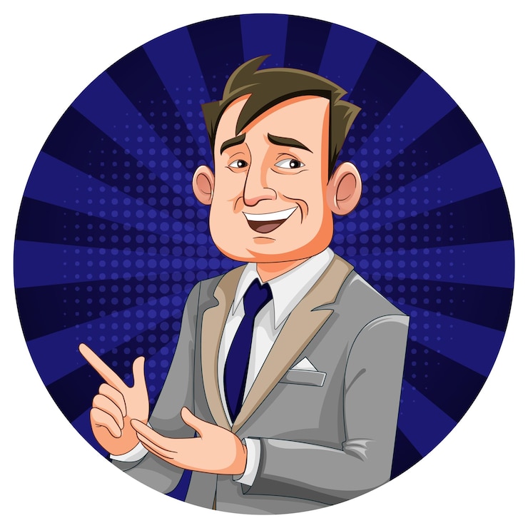 무료 Vector 비즈니스 맨 만화 캐릭터