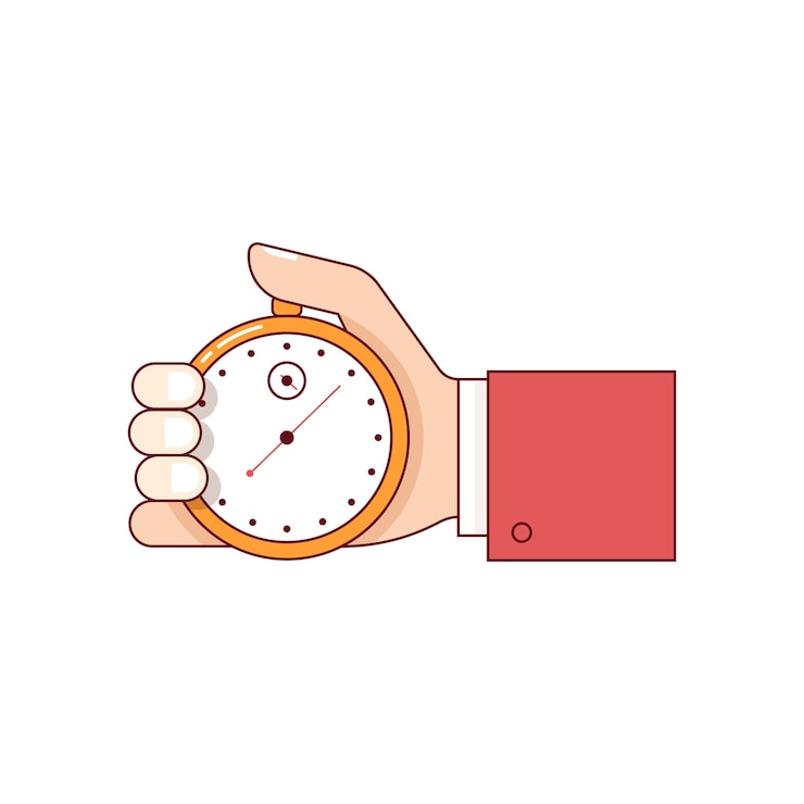 Free Vector business man hand holding stopwatch