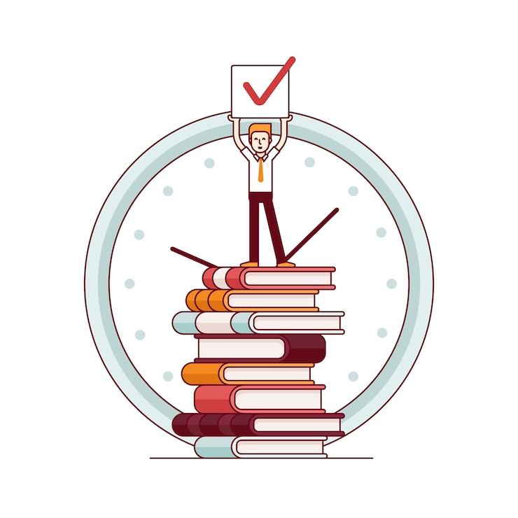 Free Vector business man holding job done check sign