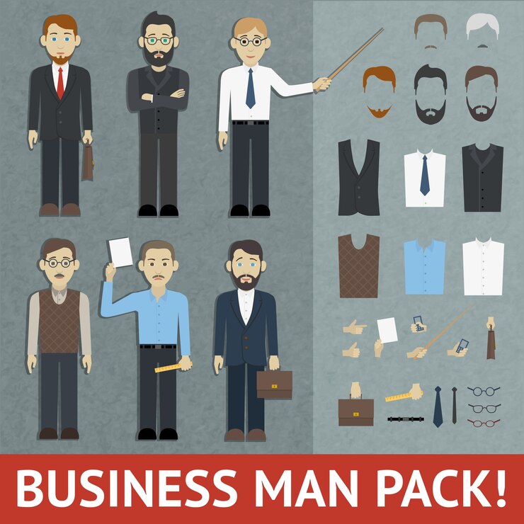 Free Vector business man pack