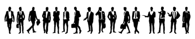 Free vector business man silhouette man silhouette set