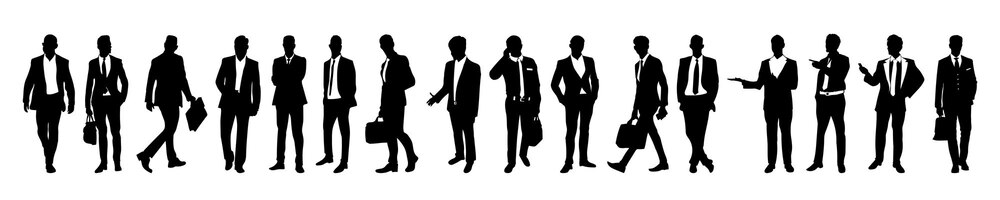 Free vector business man silhouette man silhouette set