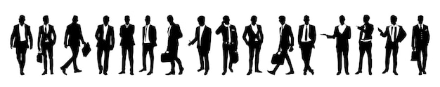 Business man silhouette man silhouette set