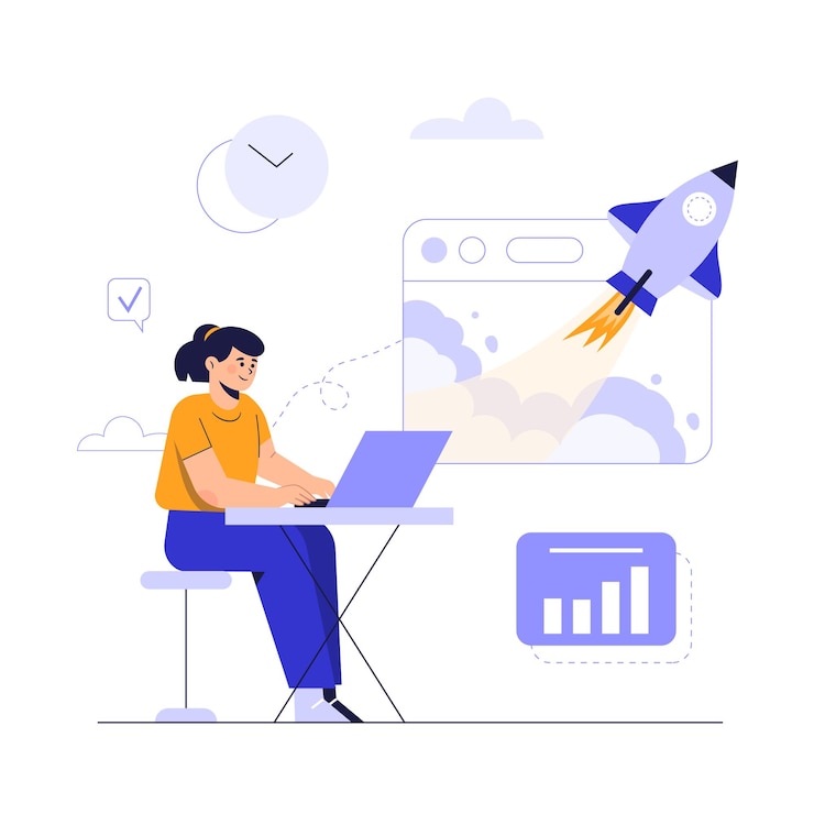 Free Vector business man working hard . stock financial trade market diagram. vector illustration flat design.
