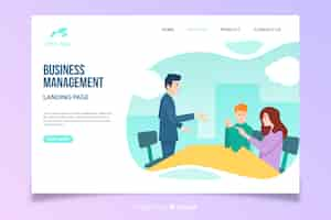 無料ベクター ビジネス管理のランディングページテンプレート
