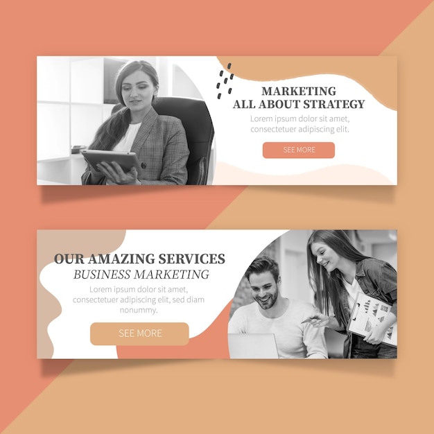 Free vector business marketing banners designs