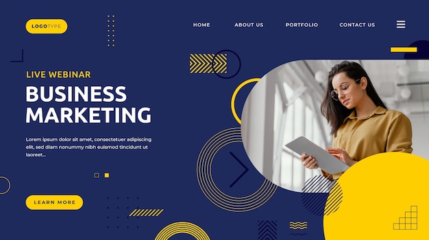 Business marketing landing page