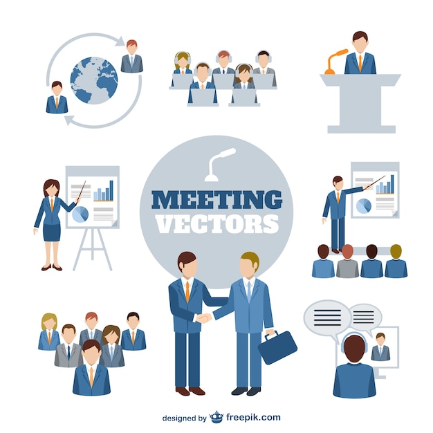 Free vector business meeting characters