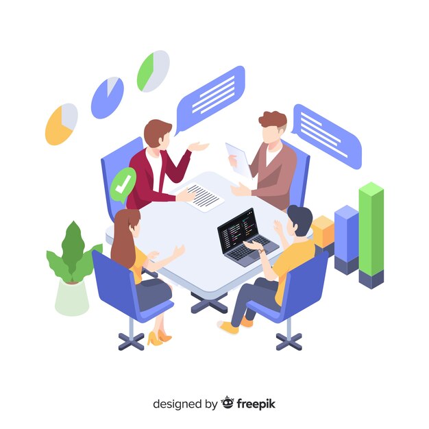 business meeting at office illustration concept