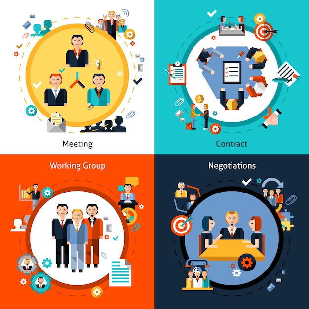 Free vector business meeting set