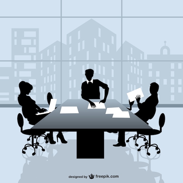 Free vector business meeting silhouettes