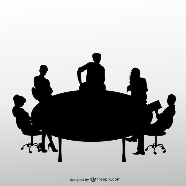 Free vector business meeting silhouettes