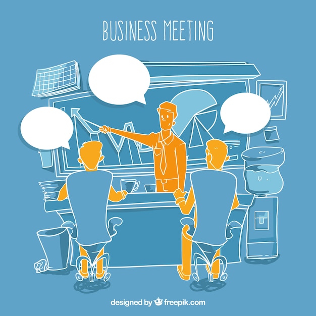 Free vector business meeting sketch