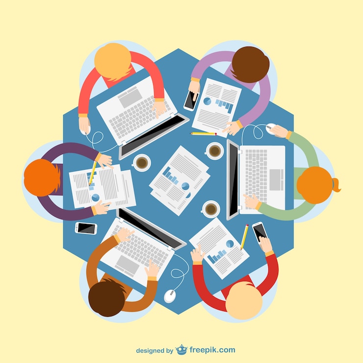 Free Vector business meeting top view
