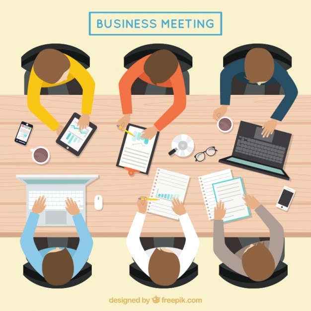 Free vector business meeting in a top view