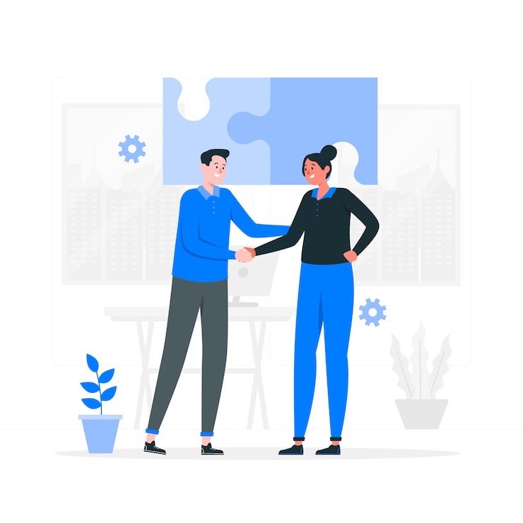 Free Vector business merger concept illustration