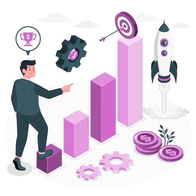 Free vector business mission concept illustration