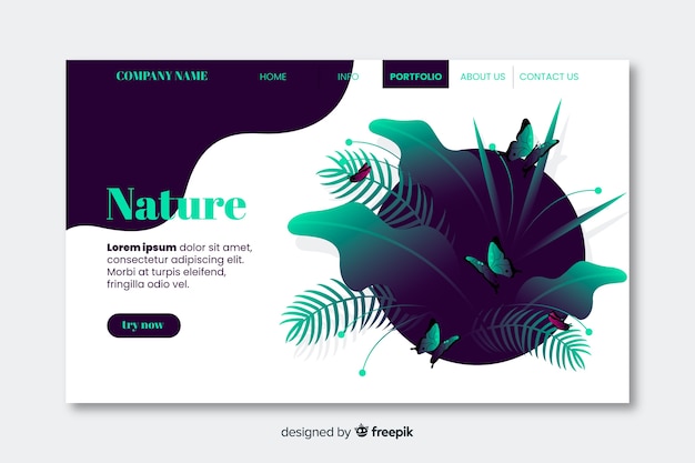 Business nature landing page