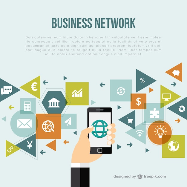 Free vector business network background