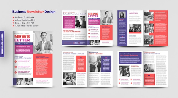 Business newsletter design or journal design or  monthly or annual report design 