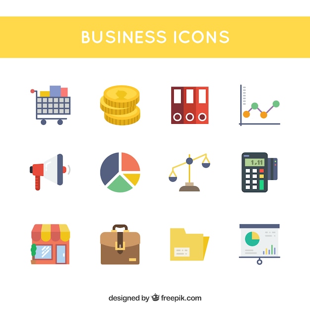 Free vector business office and marketing icons