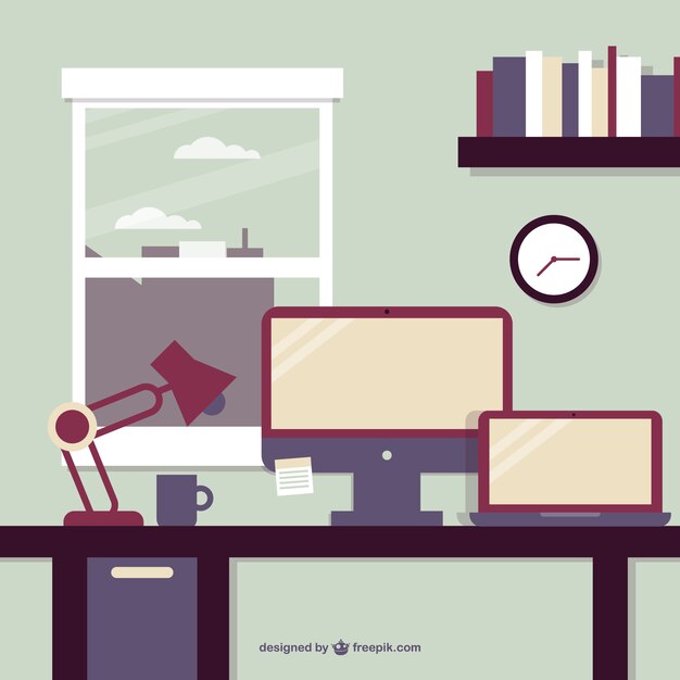 Business office window view vector