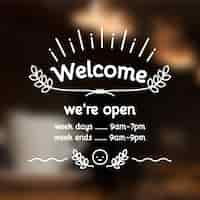 Free vector business opening hours illustration with photo